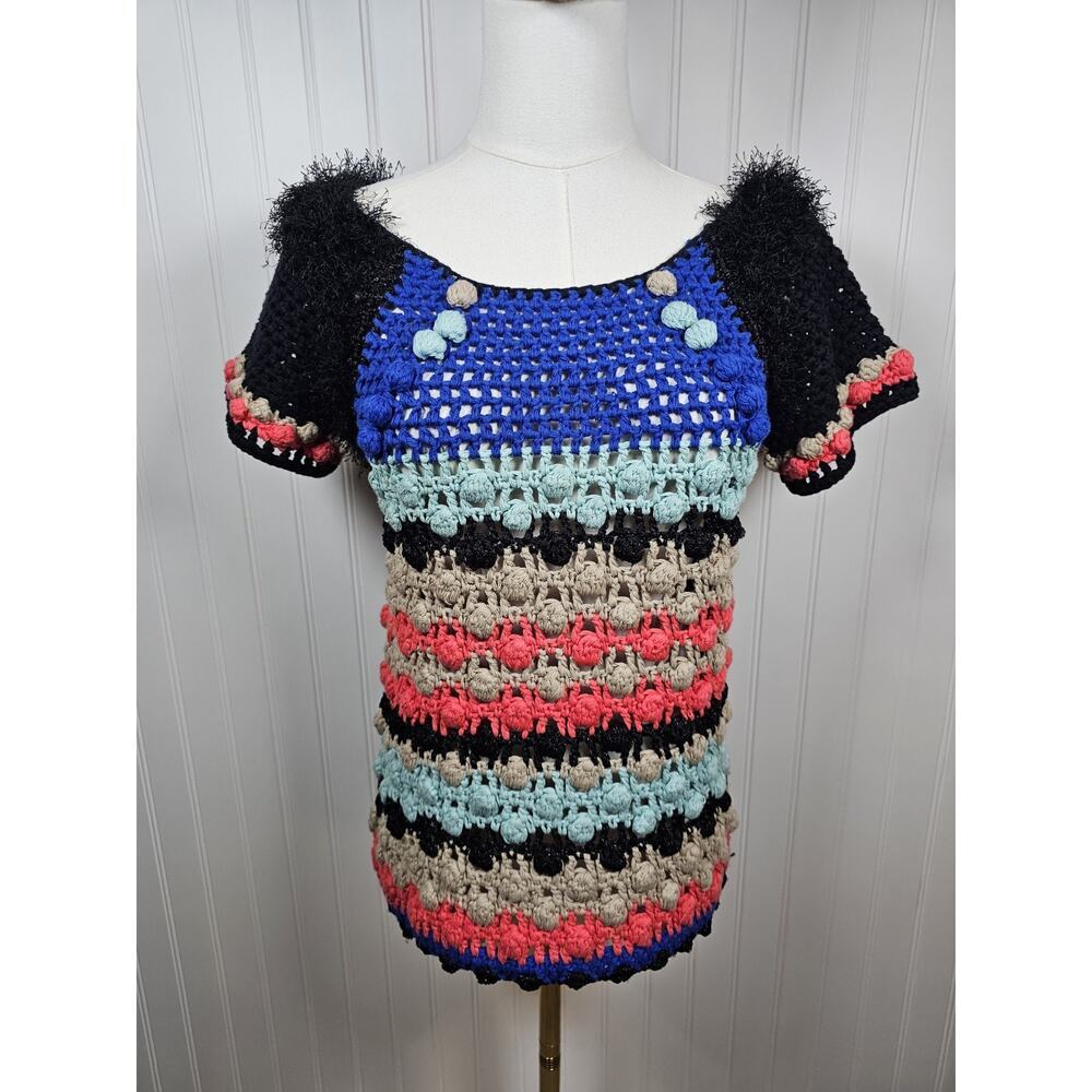 Anthropologie Leifsdottir Hand Knitted Sweater‎ Women's Size S Boho Cottagecore
